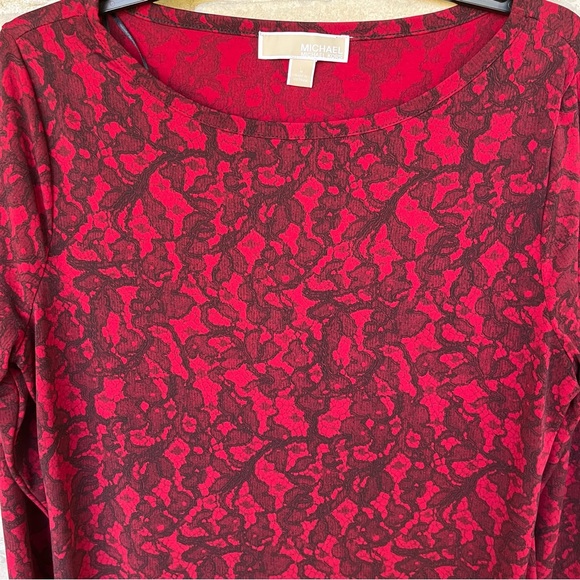 Michael Michael Kors 2 tone red  design long sleeve dress - Picture 4 of 6